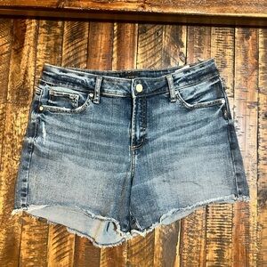 Silver Jeans Blue Jean Shorts with Distressed Frayed Hem